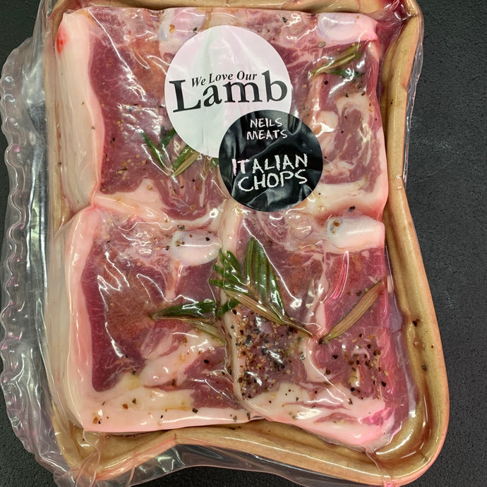 Lamb loin chops in italian marinade - Neils Meats